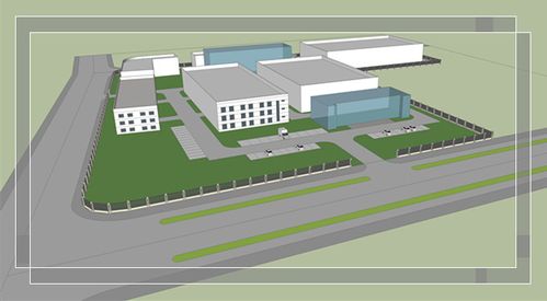 新工厂的花园规划设计图四月三十日,龙翔新厂区的花园工程开始动工.